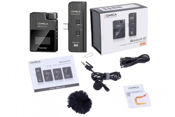 Беспроводной петличный микрофон Comica BoomX-D UC1 (TX+UC RX) 2,4G для смартфонов с разъемом USB-C