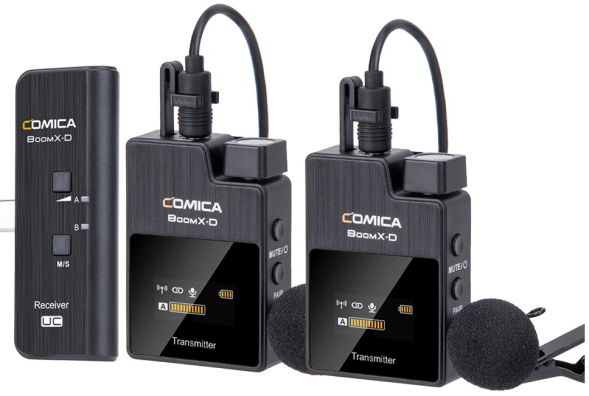 Беспроводной петличный микрофон Comica BoomX-D UC2 (TX+TX+UC RX) 2,4G для смартфонов с разъемом USB-C