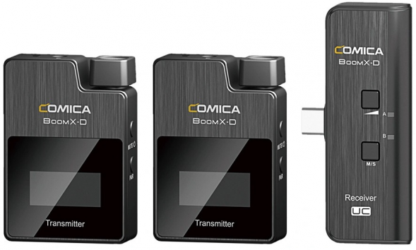 Беспроводной петличный микрофон Comica BoomX-D UC2 (TX+TX+UC RX) 2,4G для смартфонов с разъемом USB-C