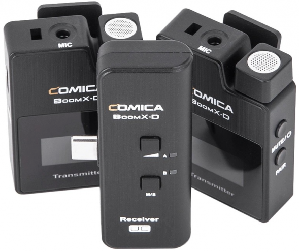 Беспроводной петличный микрофон Comica BoomX-D UC2 (TX+TX+UC RX) 2,4G для смартфонов с разъемом USB-C