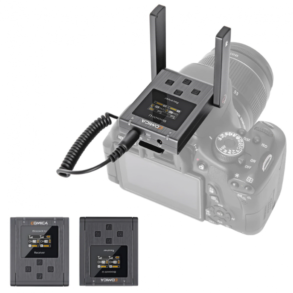 Многофункциональный мини-беспроводной UHF микрофон Comica BoomX-U U2 (TX+TX+RX) 